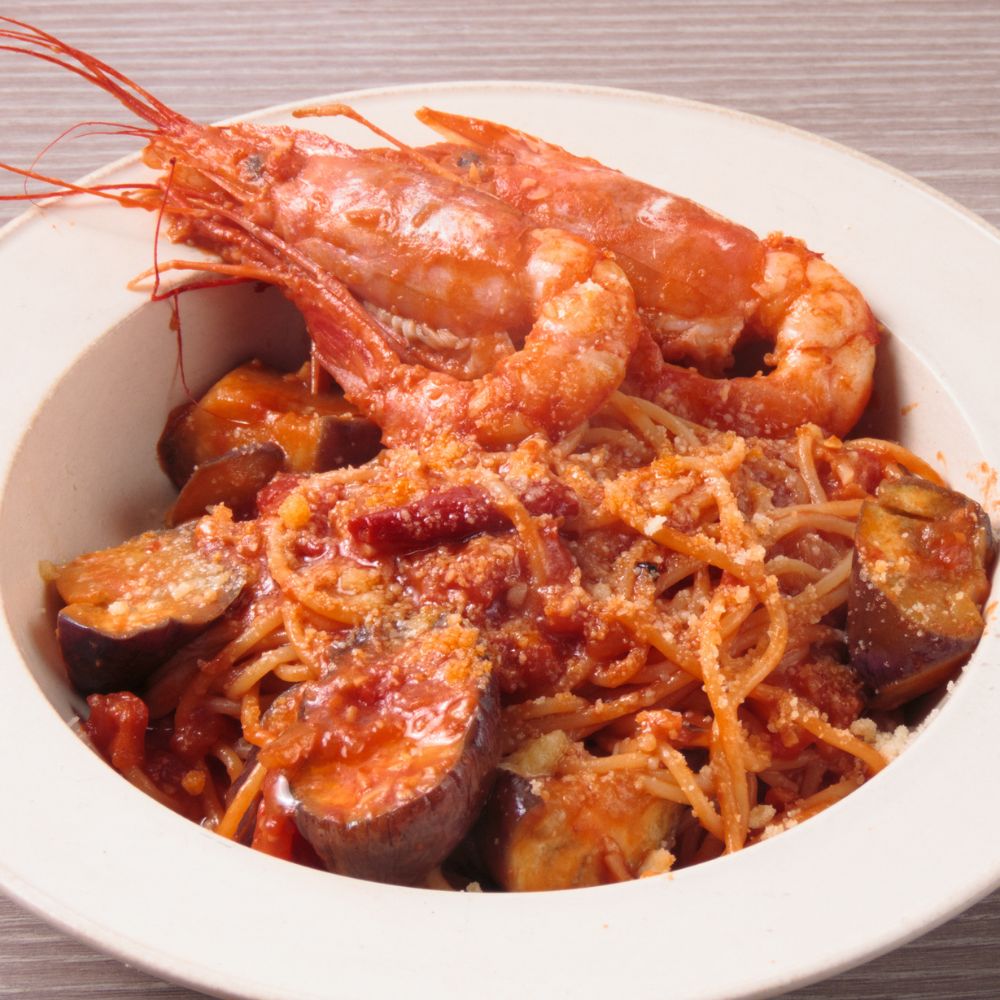 赤海老とナスのアラビアータ