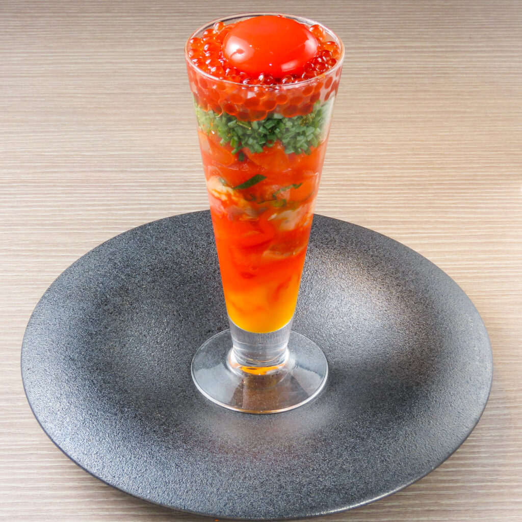 サーモン&海老ユッケパフェ